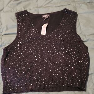 J. Crew Black Sparkle Crop Top
